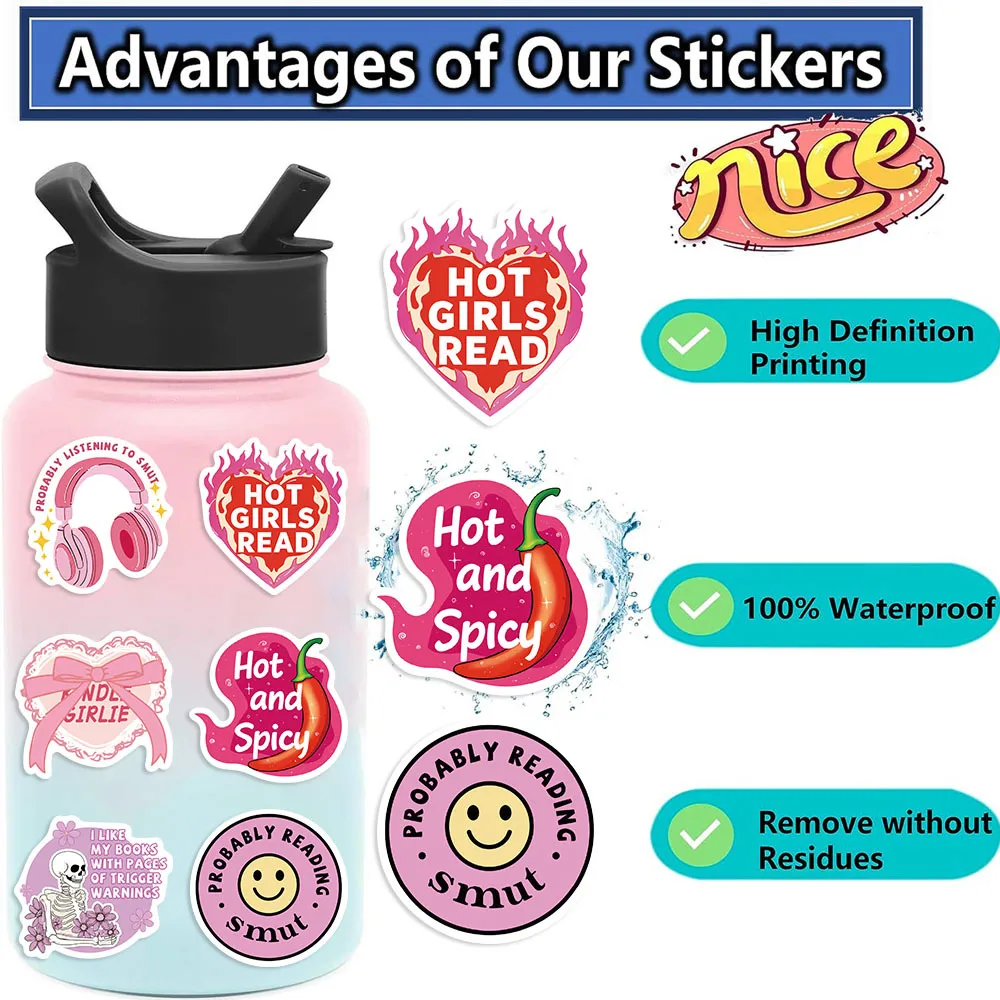 A Variety Of 50 Cartoon Reading Books Smut Graffiti Stickers Decorative Guitar Notebook Luggage DIY Wholesale display picture 7