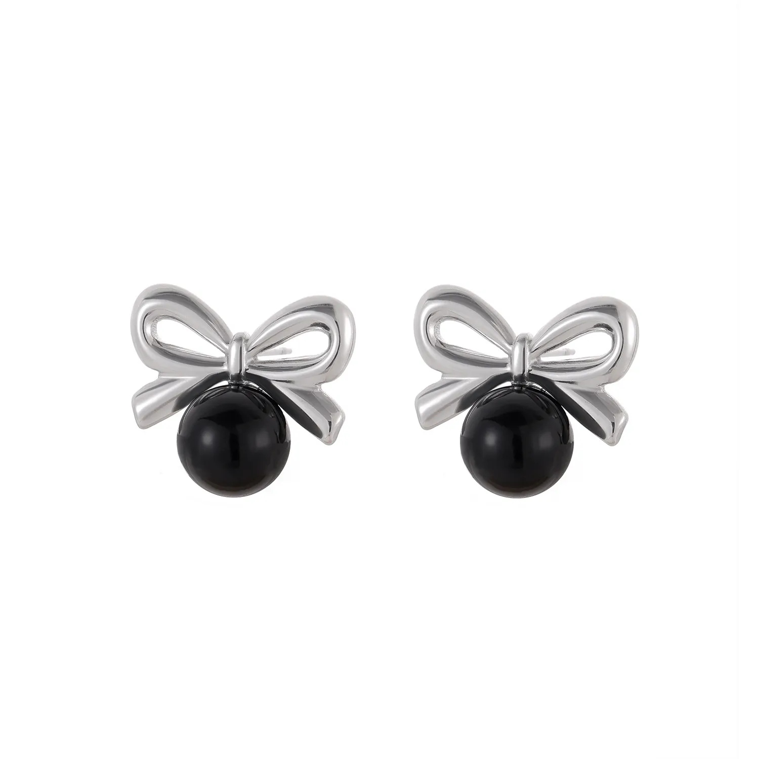 1 Pair Simple Style Bow Knot 304 Stainless Steel 18K Gold Plated Earrings display picture 8