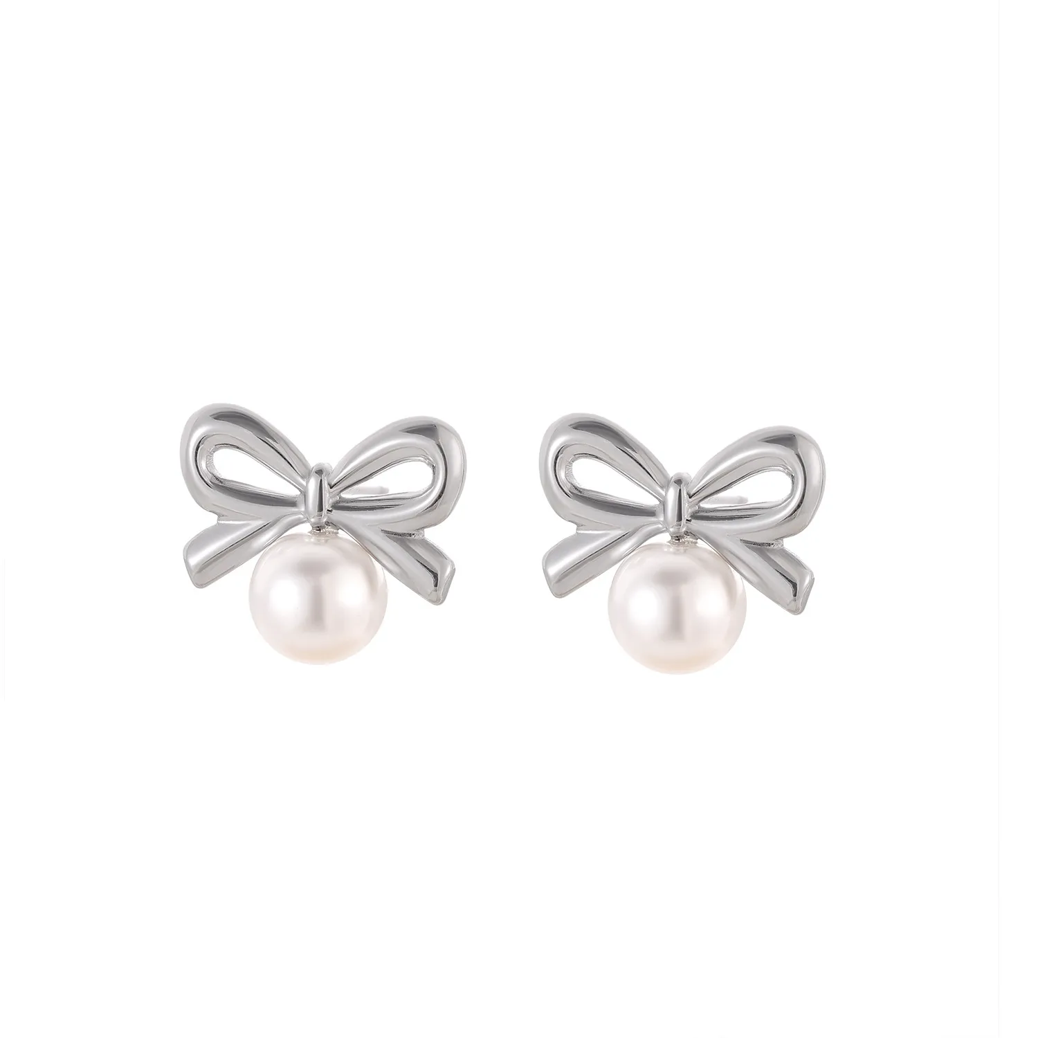 1 Pair Simple Style Bow Knot 304 Stainless Steel 18K Gold Plated Earrings display picture 12