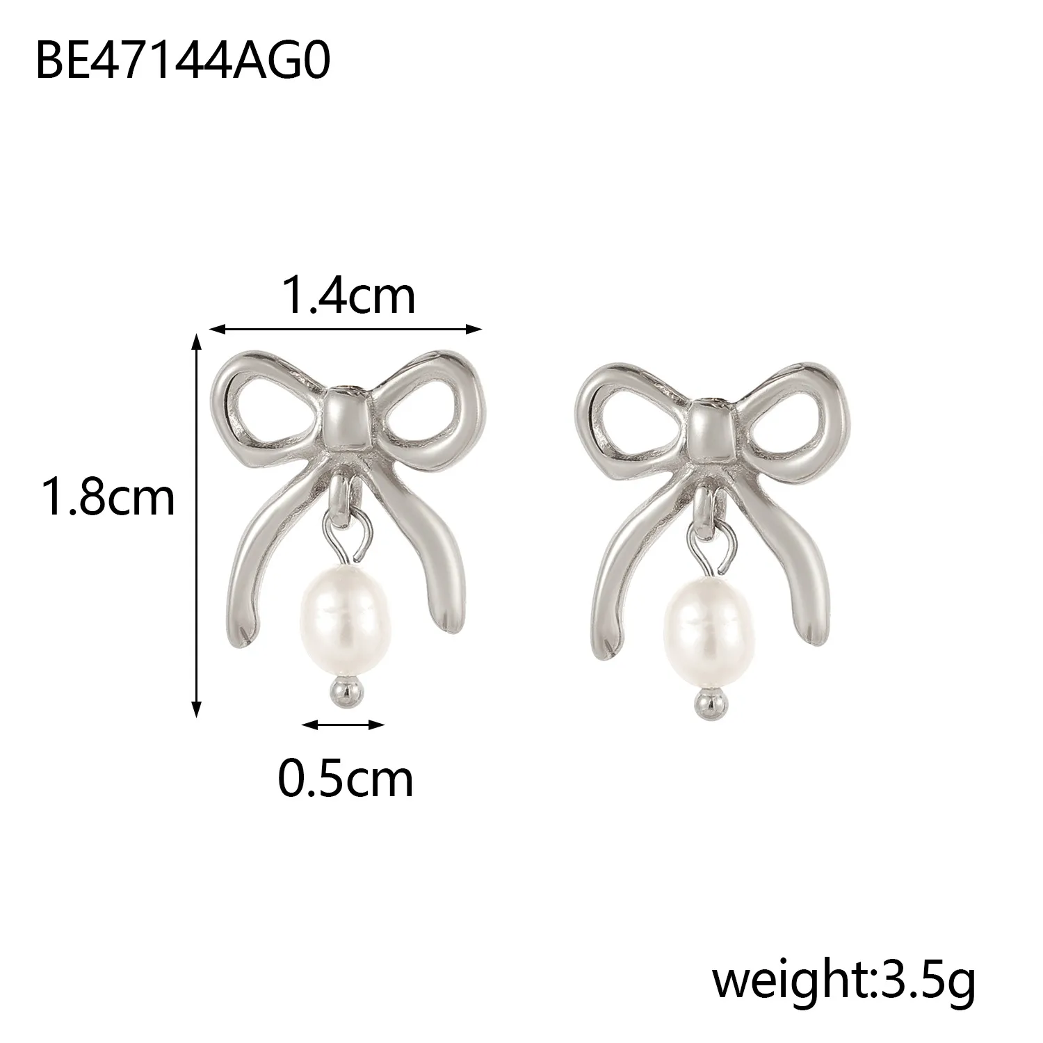 1 Pair Simple Style Bow Knot 304 Stainless Steel 18K Gold Plated Earrings display picture 27