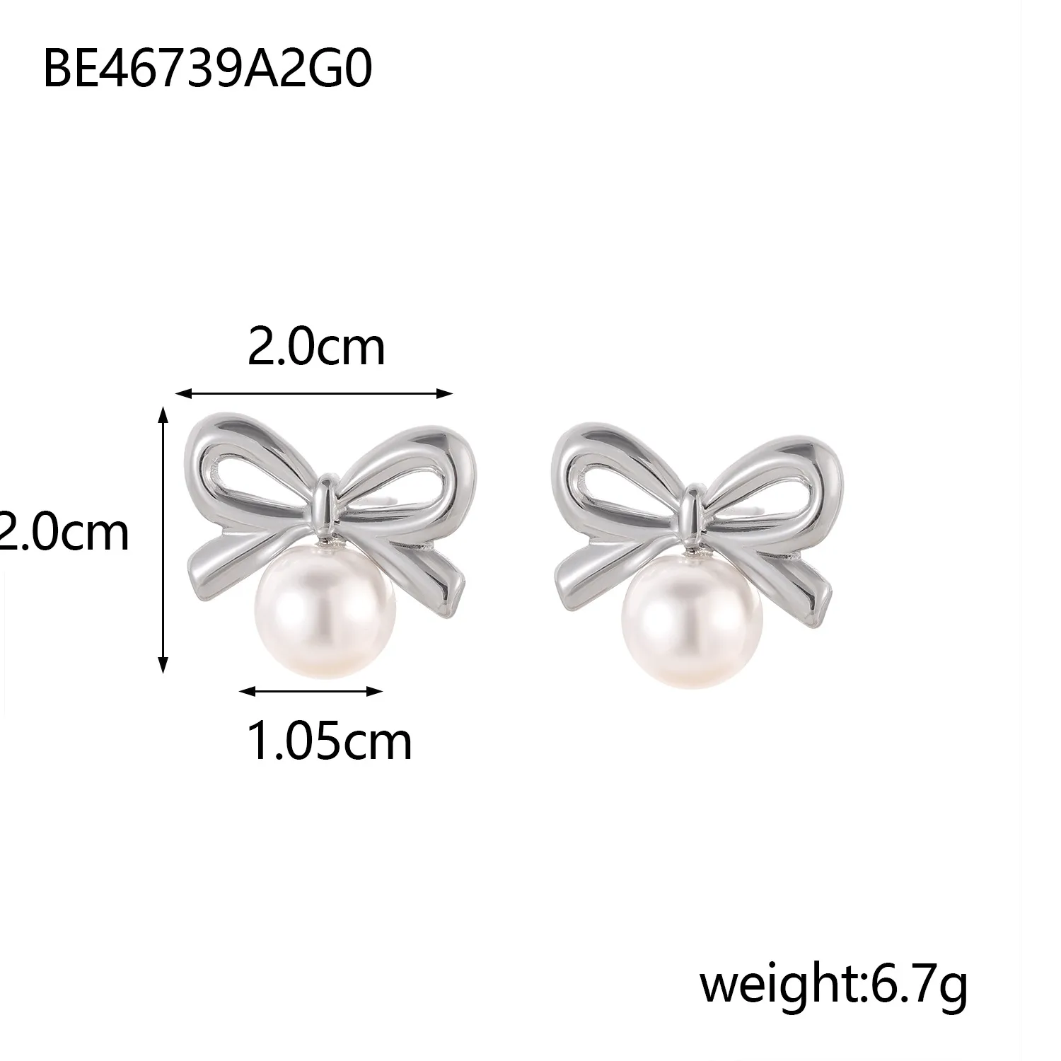 1 Pair Simple Style Bow Knot 304 Stainless Steel 18K Gold Plated Earrings display picture 15