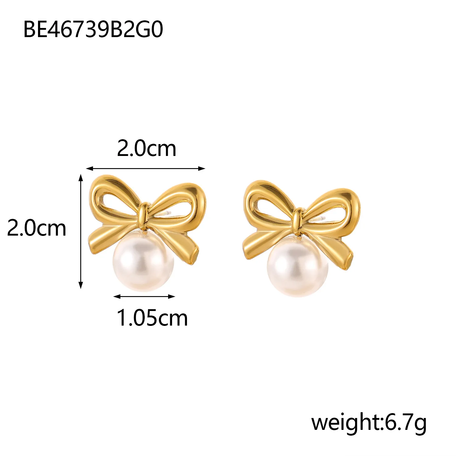 1 Pair Simple Style Bow Knot 304 Stainless Steel 18K Gold Plated Earrings display picture 19