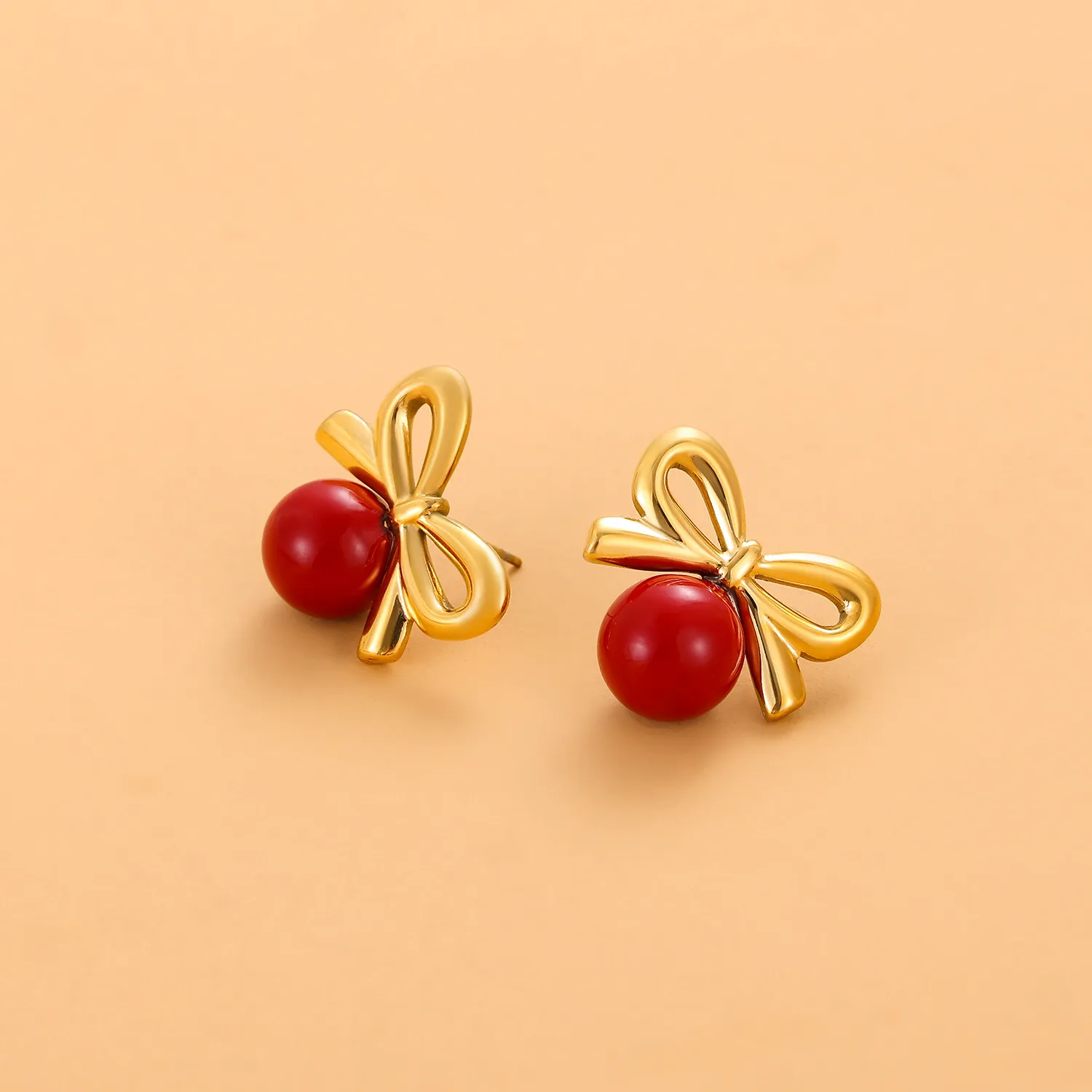 1 Pair Simple Style Bow Knot 304 Stainless Steel 18K Gold Plated Earrings display picture 22