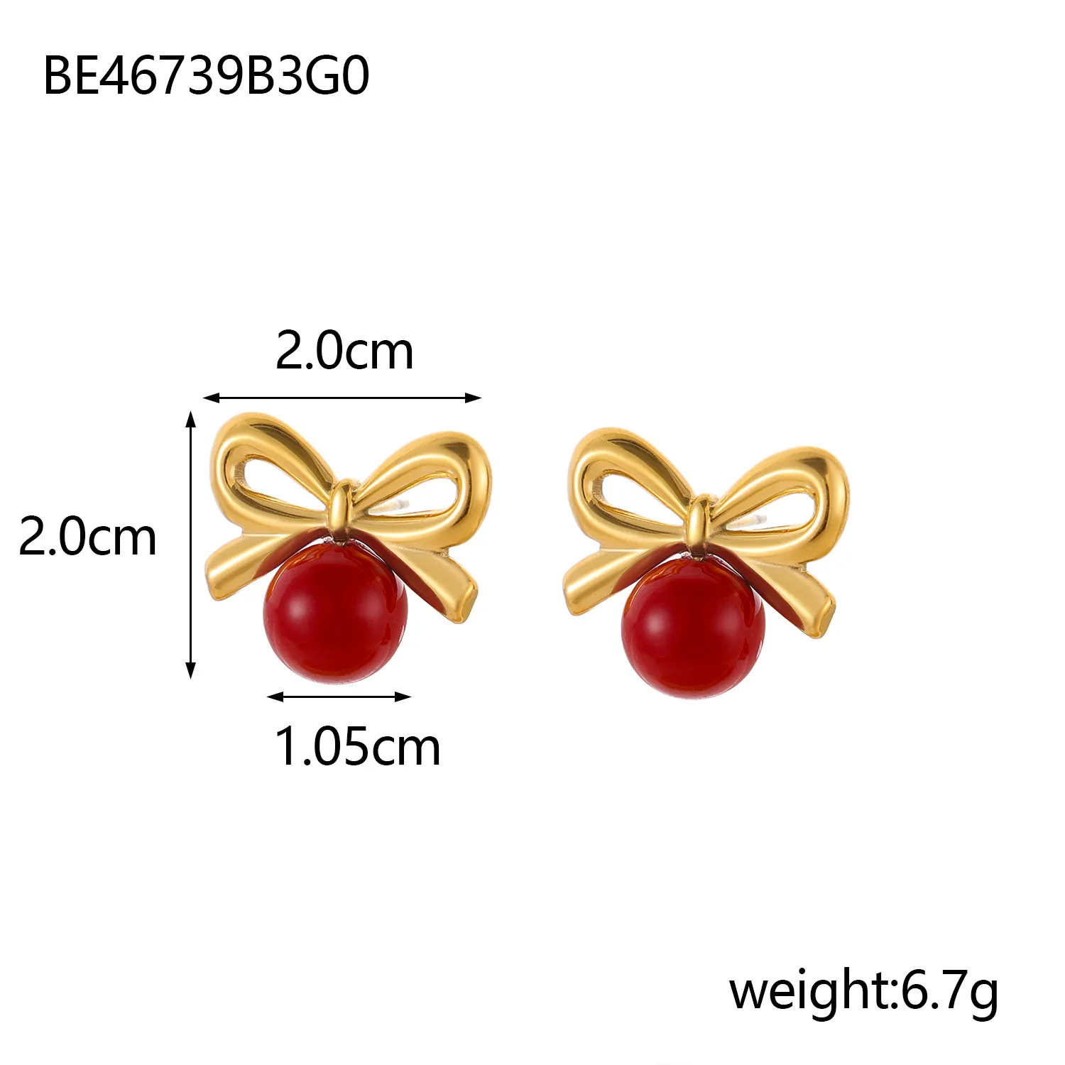 1 Pair Simple Style Bow Knot 304 Stainless Steel 18K Gold Plated Earrings display picture 23