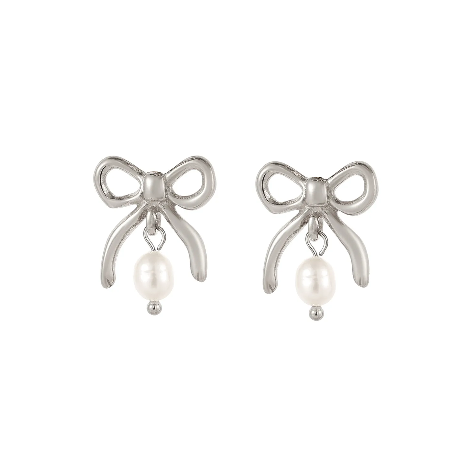 1 Pair Simple Style Bow Knot 304 Stainless Steel 18K Gold Plated Earrings display picture 24