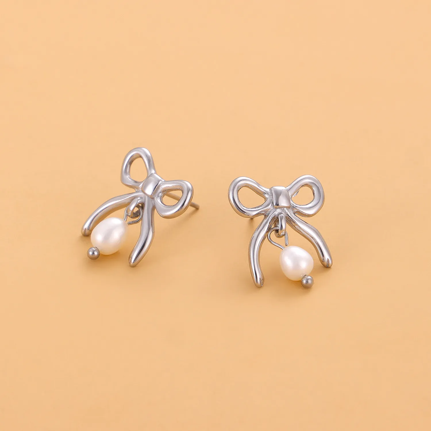 1 Pair Simple Style Bow Knot 304 Stainless Steel 18K Gold Plated Earrings display picture 26