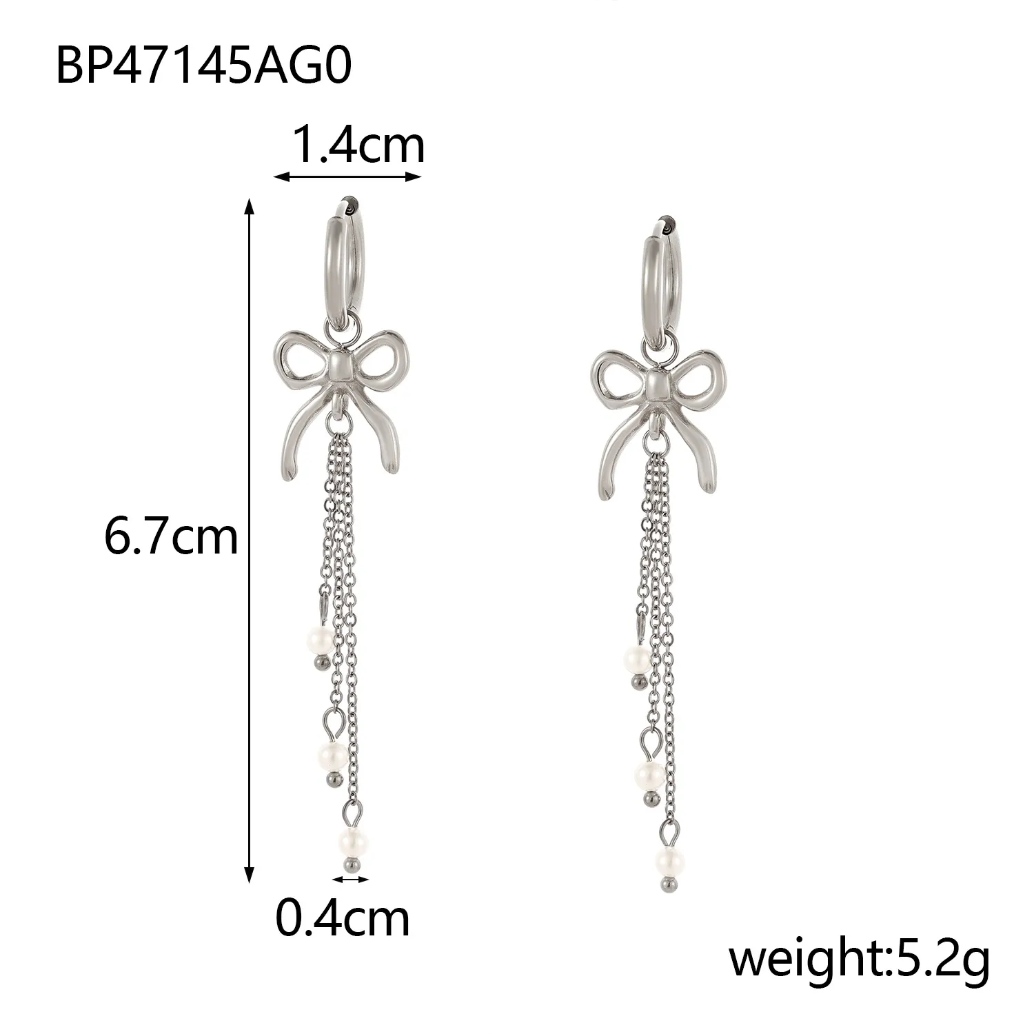 1 Pair Simple Style Bow Knot 304 Stainless Steel 18K Gold Plated Earrings display picture 31