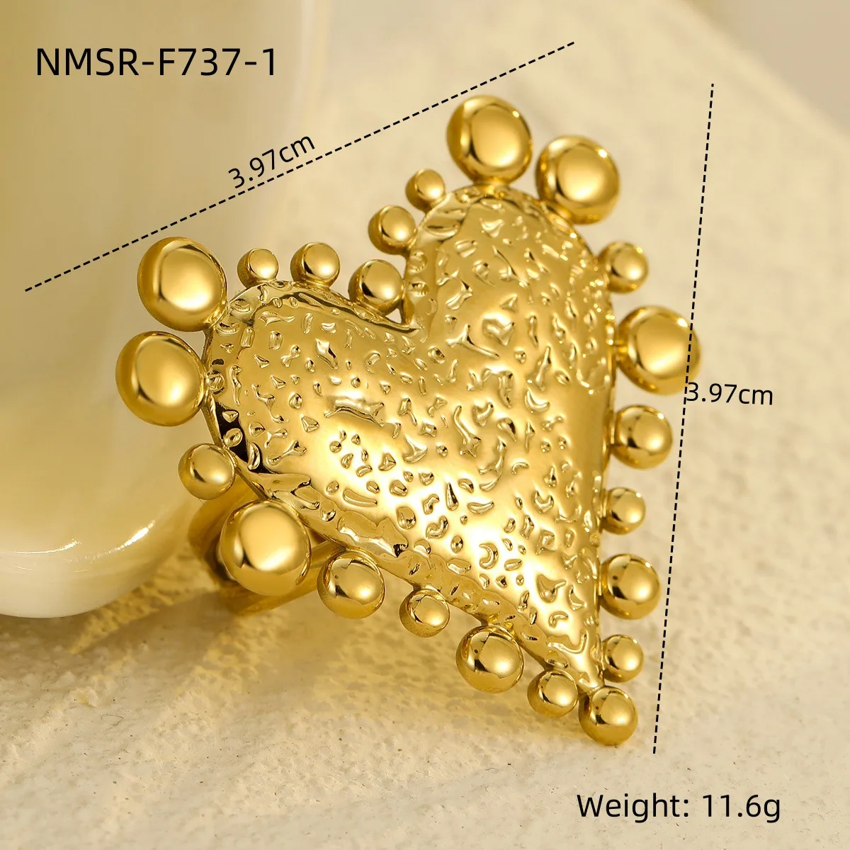 Classic Style Heart Shape 304 Stainless Steel Women's Adjustable Ring Charm Rings Open Rings display picture 20