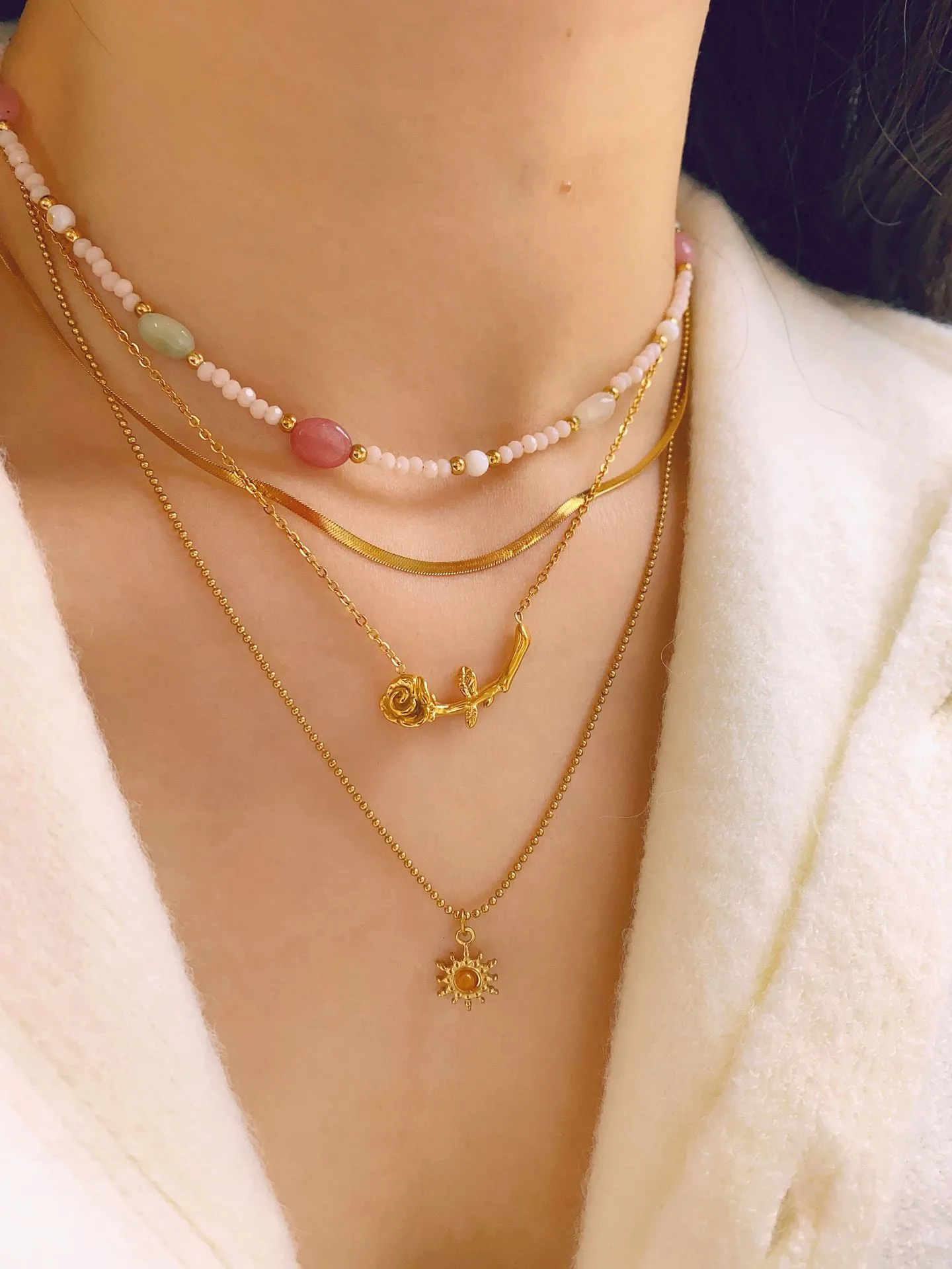 Wholesale Jewelry Elegant Simple Style Rose 304 Stainless Steel Pendant Necklace display picture 3