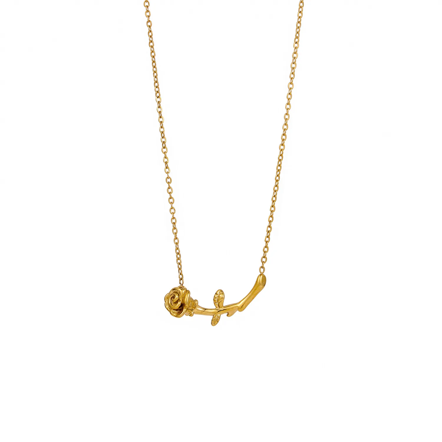 Wholesale Jewelry Elegant Simple Style Rose 304 Stainless Steel Pendant Necklace display picture 9