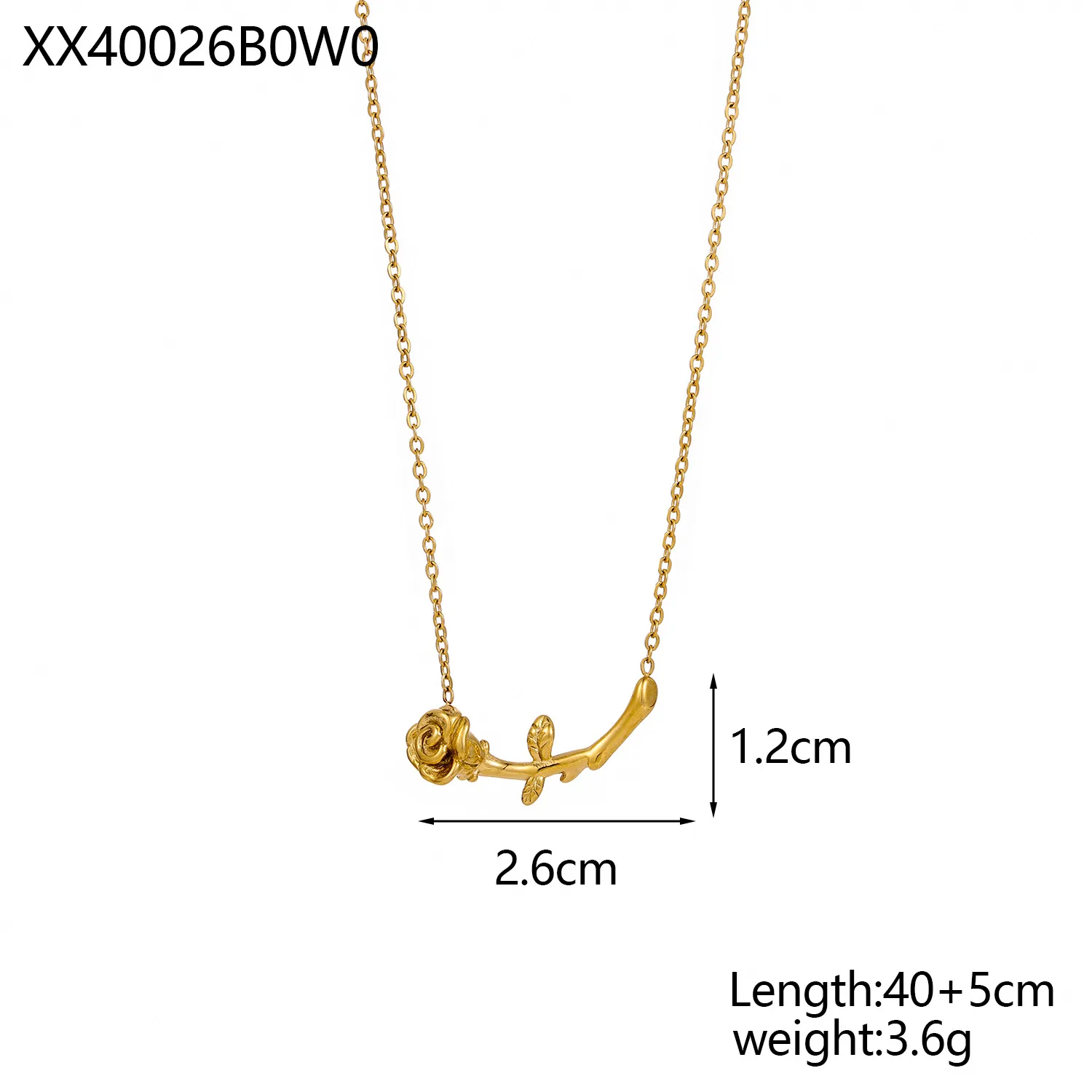 Wholesale Jewelry Elegant Simple Style Rose 304 Stainless Steel Pendant Necklace display picture 10