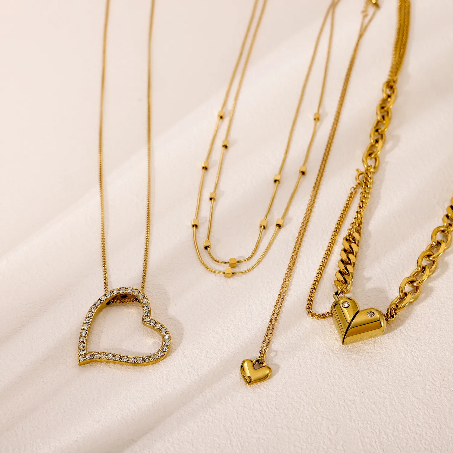 Wholesale Jewelry Simple Style Heart Shape 304 Stainless Steel 18K Gold Plated Pendant Necklace display picture 7