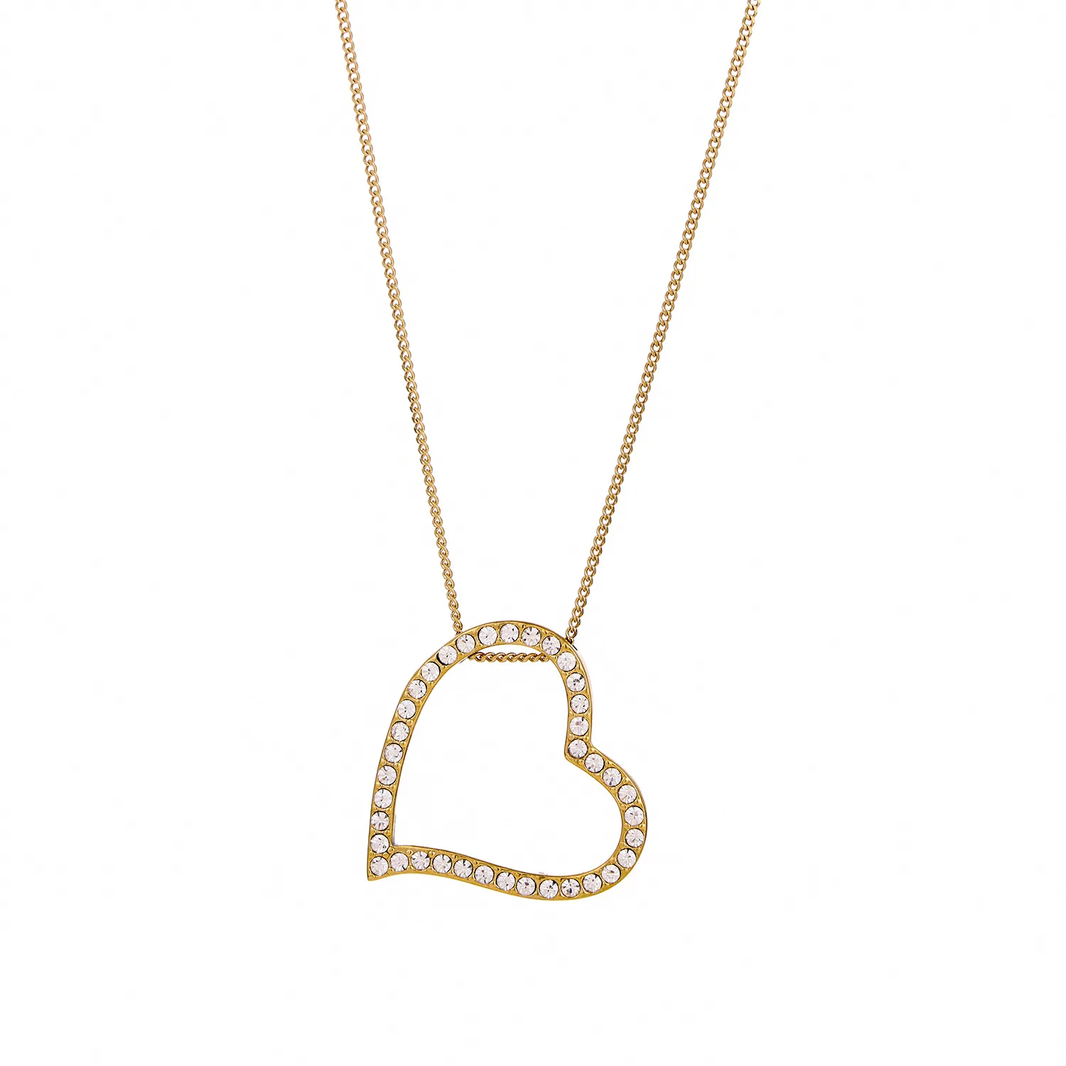 Wholesale Jewelry Simple Style Heart Shape 304 Stainless Steel 18K Gold Plated Pendant Necklace display picture 8