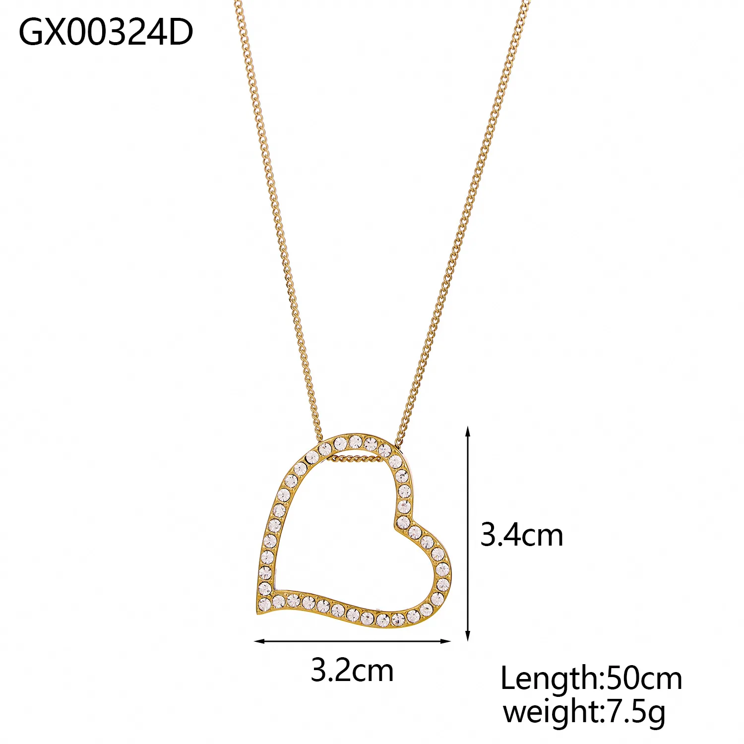 Wholesale Jewelry Simple Style Heart Shape 304 Stainless Steel 18K Gold Plated Pendant Necklace display picture 9