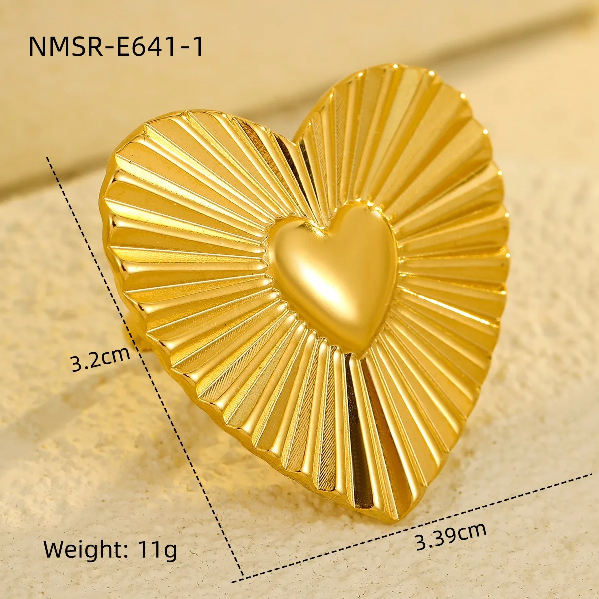 Classic Style Heart Shape 304 Stainless Steel Women's Adjustable Ring Charm Rings Open Rings display picture 19
