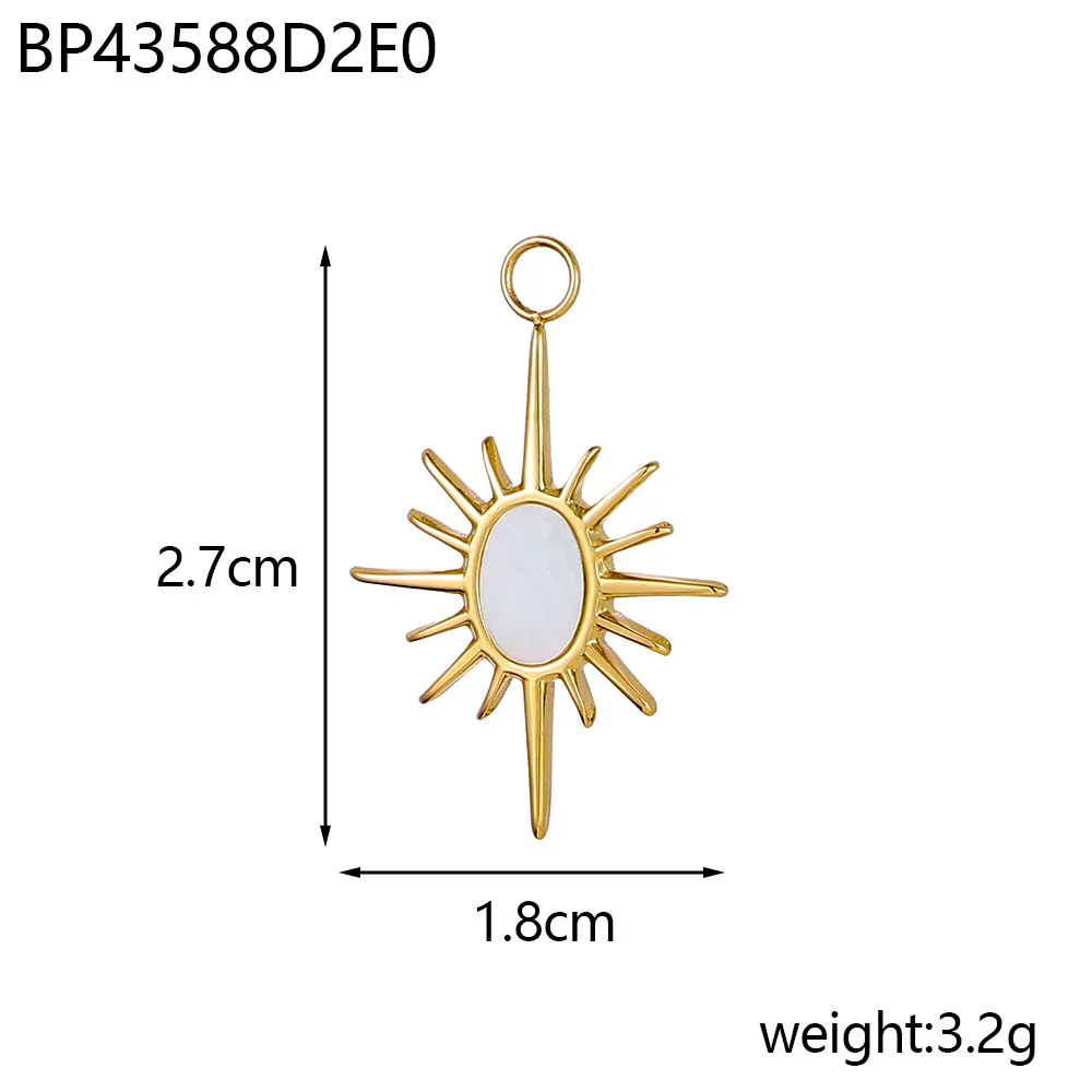 1 Piece 18 * 27mm 304 Stainless Steel Shell 14K Gold Plated Star Polished Pendant Jewelry Accessories display picture 4