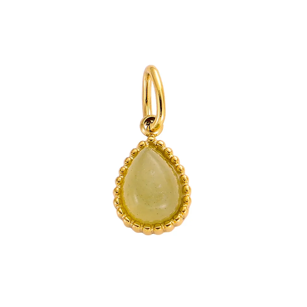 1 Piece 8*13mm 304 Stainless Steel Natural Stone Water Droplets Pendant Jewelry Accessories display picture 3