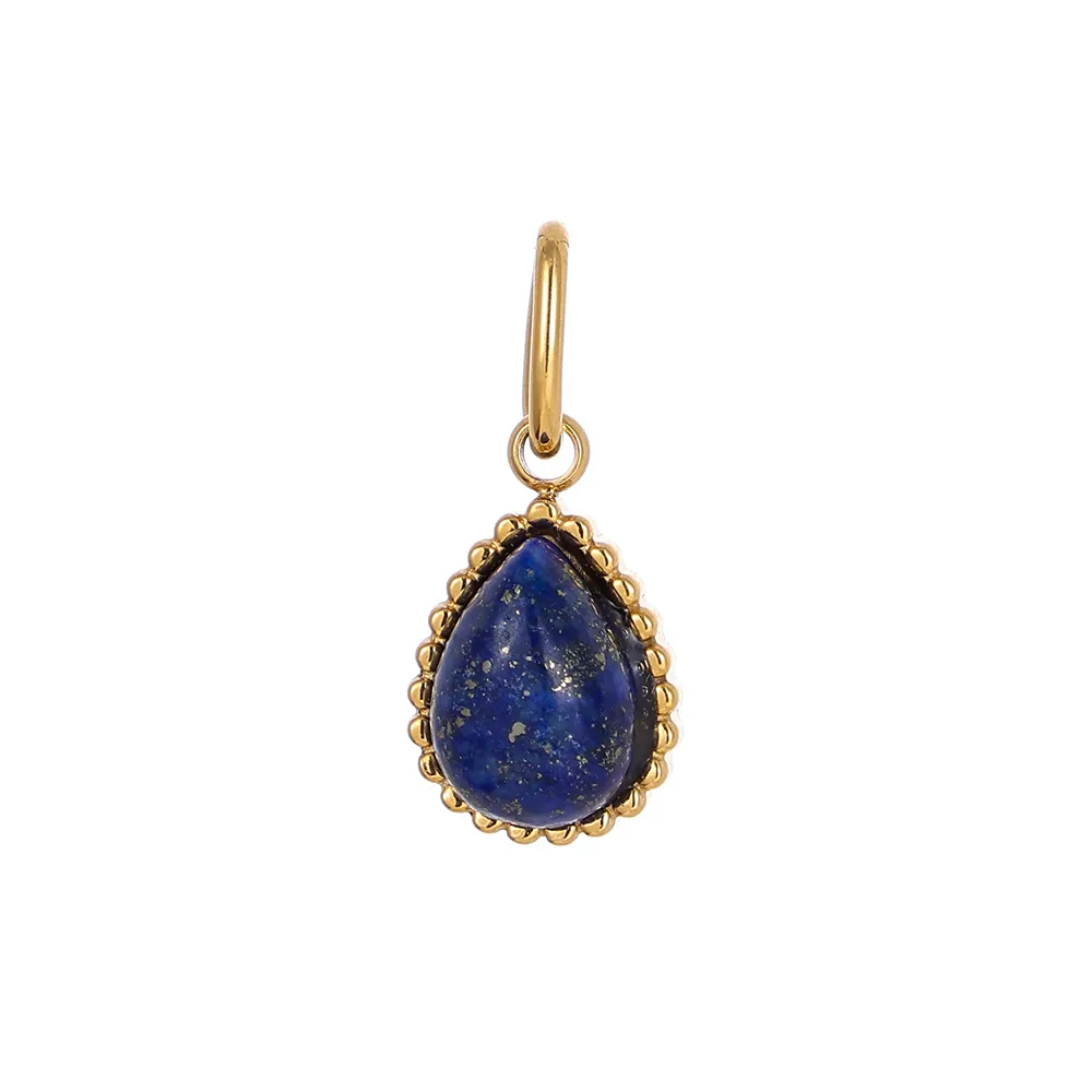 1 Piece 8*13mm 304 Stainless Steel Natural Stone Water Droplets Pendant Jewelry Accessories display picture 5