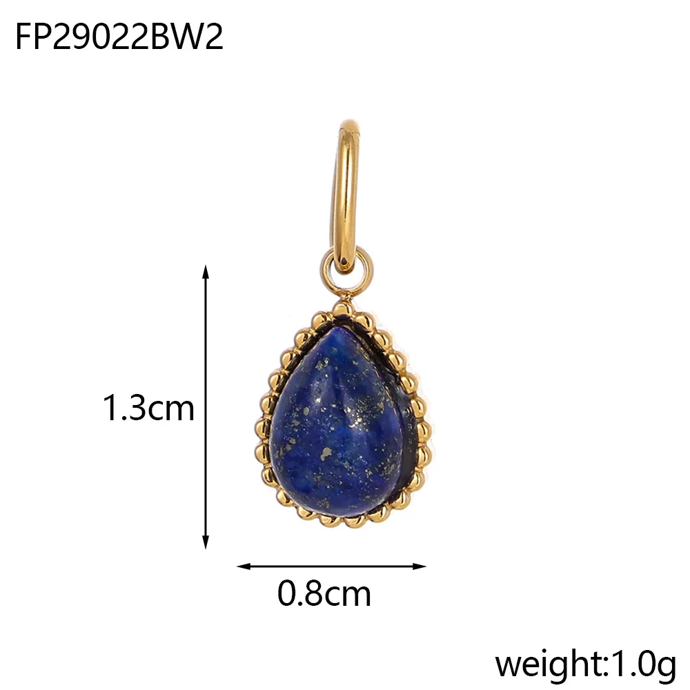1 Piece 8*13mm 304 Stainless Steel Natural Stone Water Droplets Pendant Jewelry Accessories display picture 6