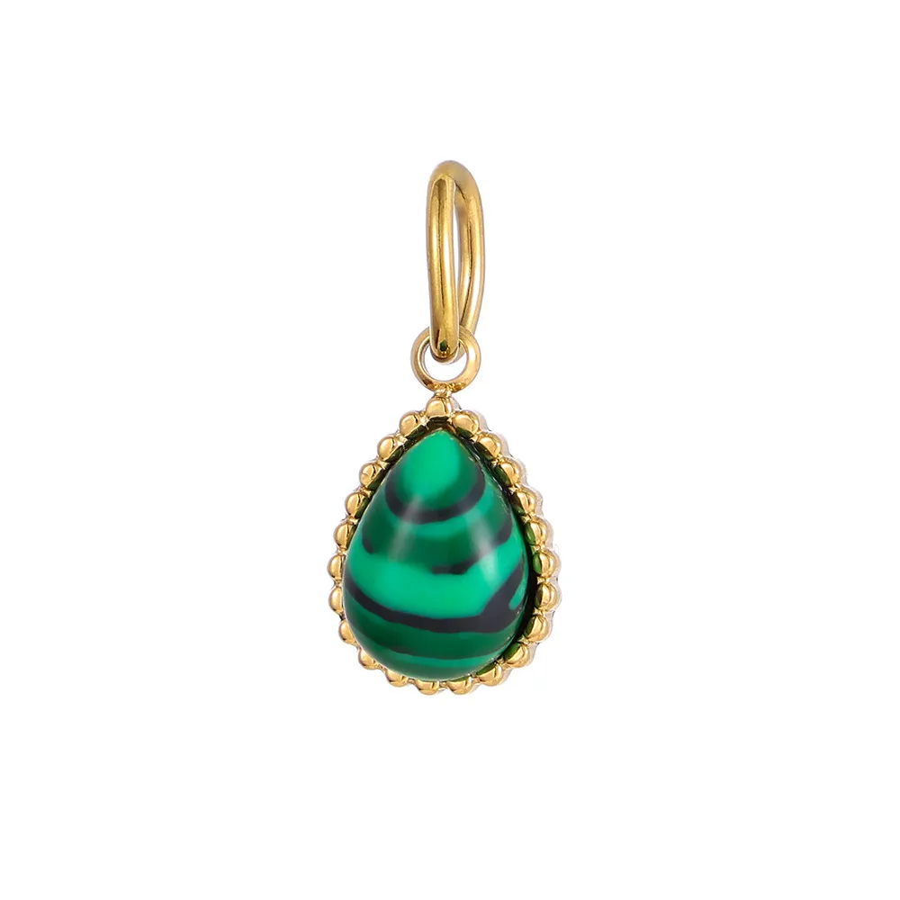 1 Piece 8*13mm 304 Stainless Steel Natural Stone Water Droplets Pendant Jewelry Accessories display picture 9