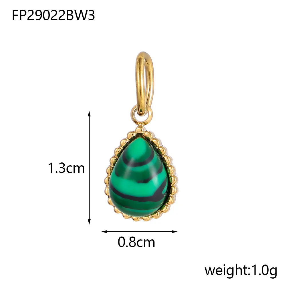 1 Piece 8*13mm 304 Stainless Steel Natural Stone Water Droplets Pendant Jewelry Accessories display picture 10