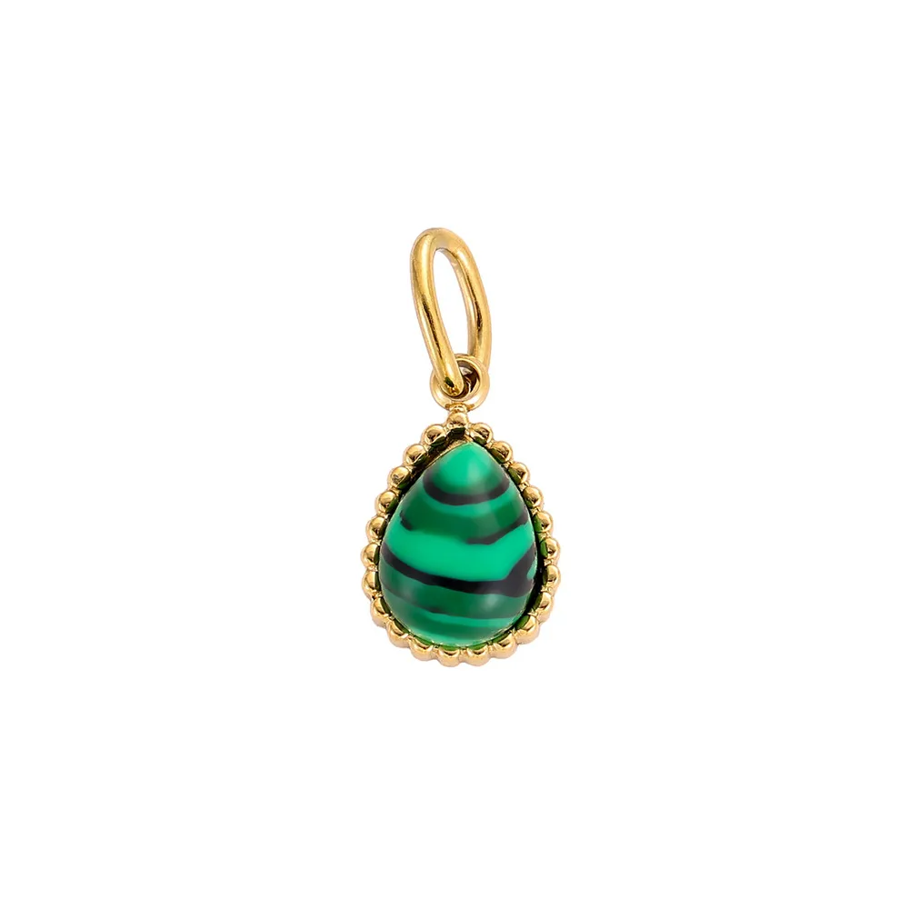 1 Piece 8*13mm 304 Stainless Steel Natural Stone Water Droplets Pendant Jewelry Accessories display picture 11