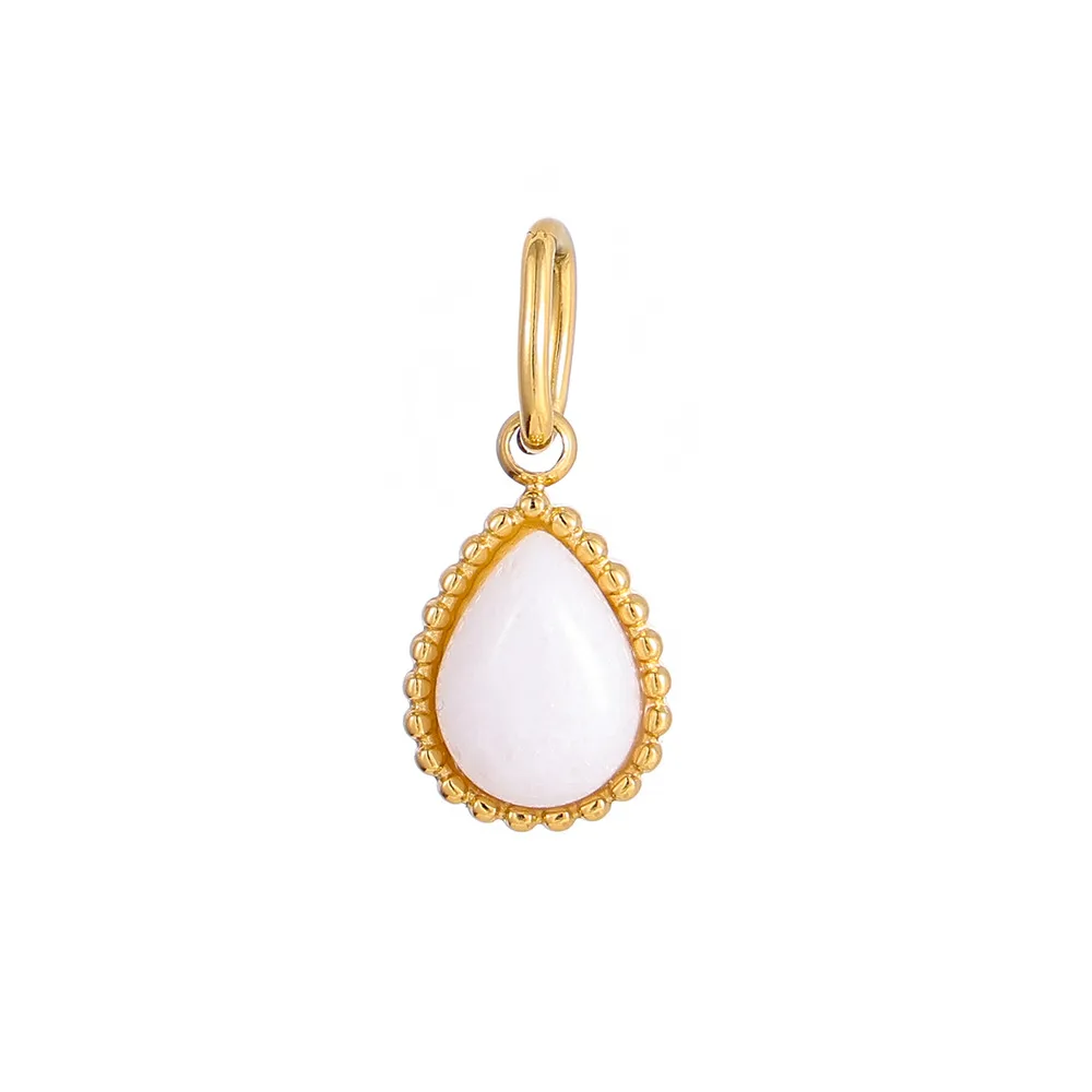 1 Piece 8*13mm 304 Stainless Steel Natural Stone Water Droplets Pendant Jewelry Accessories display picture 21