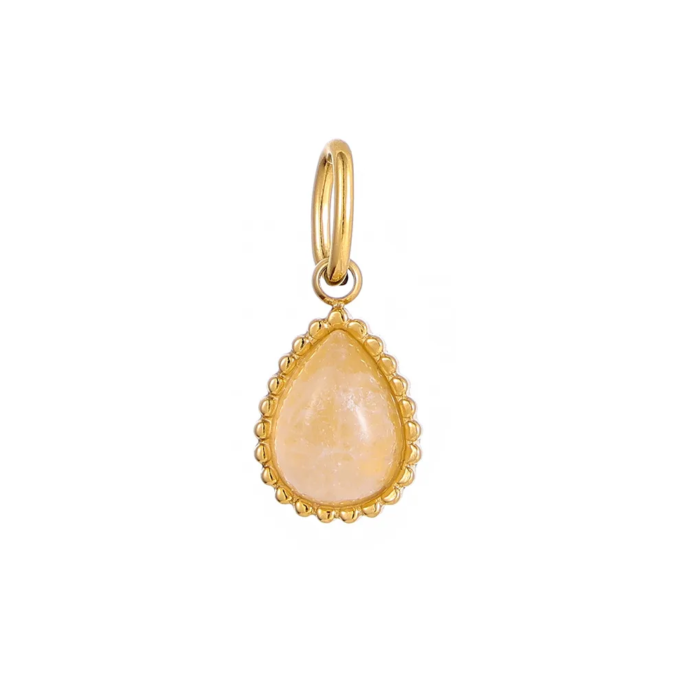 1 Piece 8*13mm 304 Stainless Steel Natural Stone Water Droplets Pendant Jewelry Accessories display picture 25