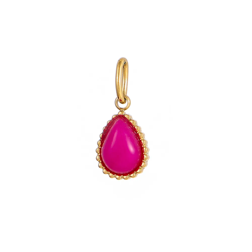1 Piece 8*13mm 304 Stainless Steel Natural Stone Water Droplets Pendant Jewelry Accessories display picture 29