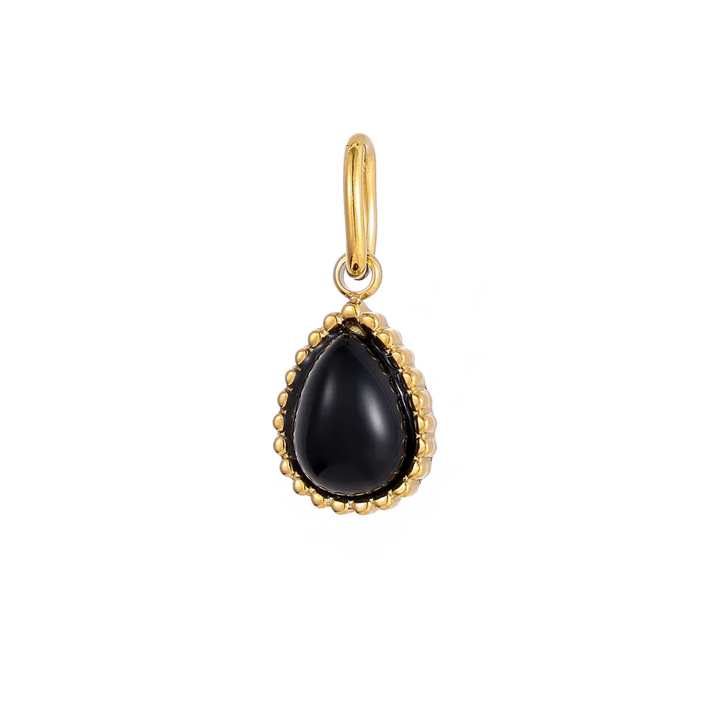 1 Piece 8*13mm 304 Stainless Steel Natural Stone Water Droplets Pendant Jewelry Accessories display picture 37
