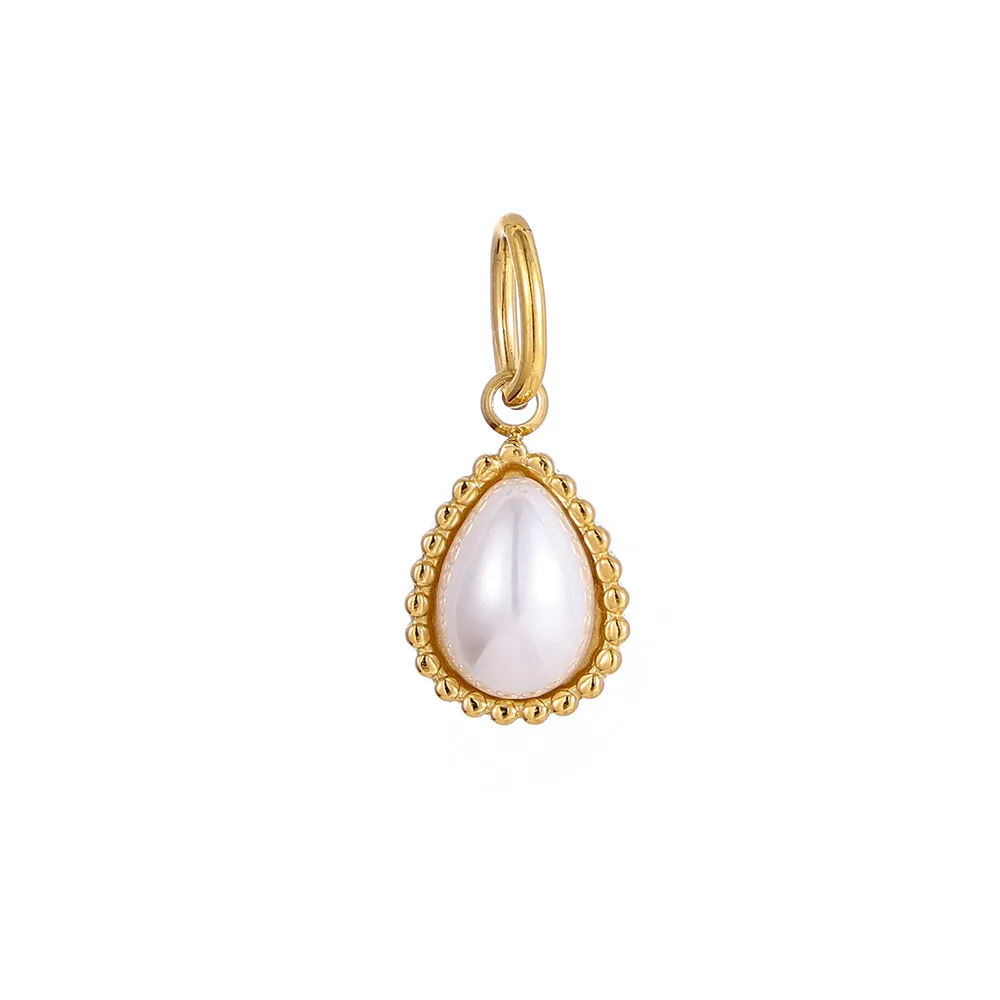 1 Piece 8*13mm 304 Stainless Steel Natural Stone Water Droplets Pendant Jewelry Accessories display picture 41