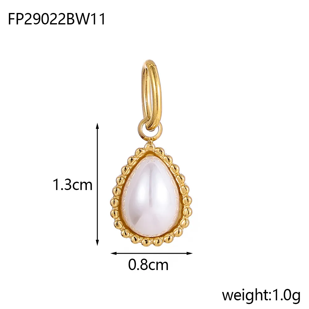 1 Piece 8*13mm 304 Stainless Steel Natural Stone Water Droplets Pendant Jewelry Accessories display picture 42