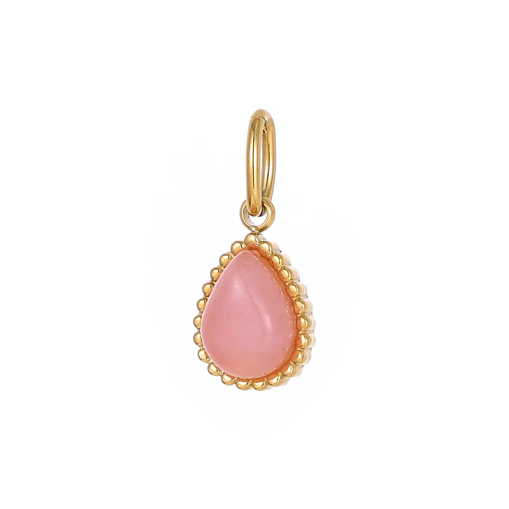 1 Piece 8*13mm 304 Stainless Steel Natural Stone Water Droplets Pendant Jewelry Accessories display picture 45