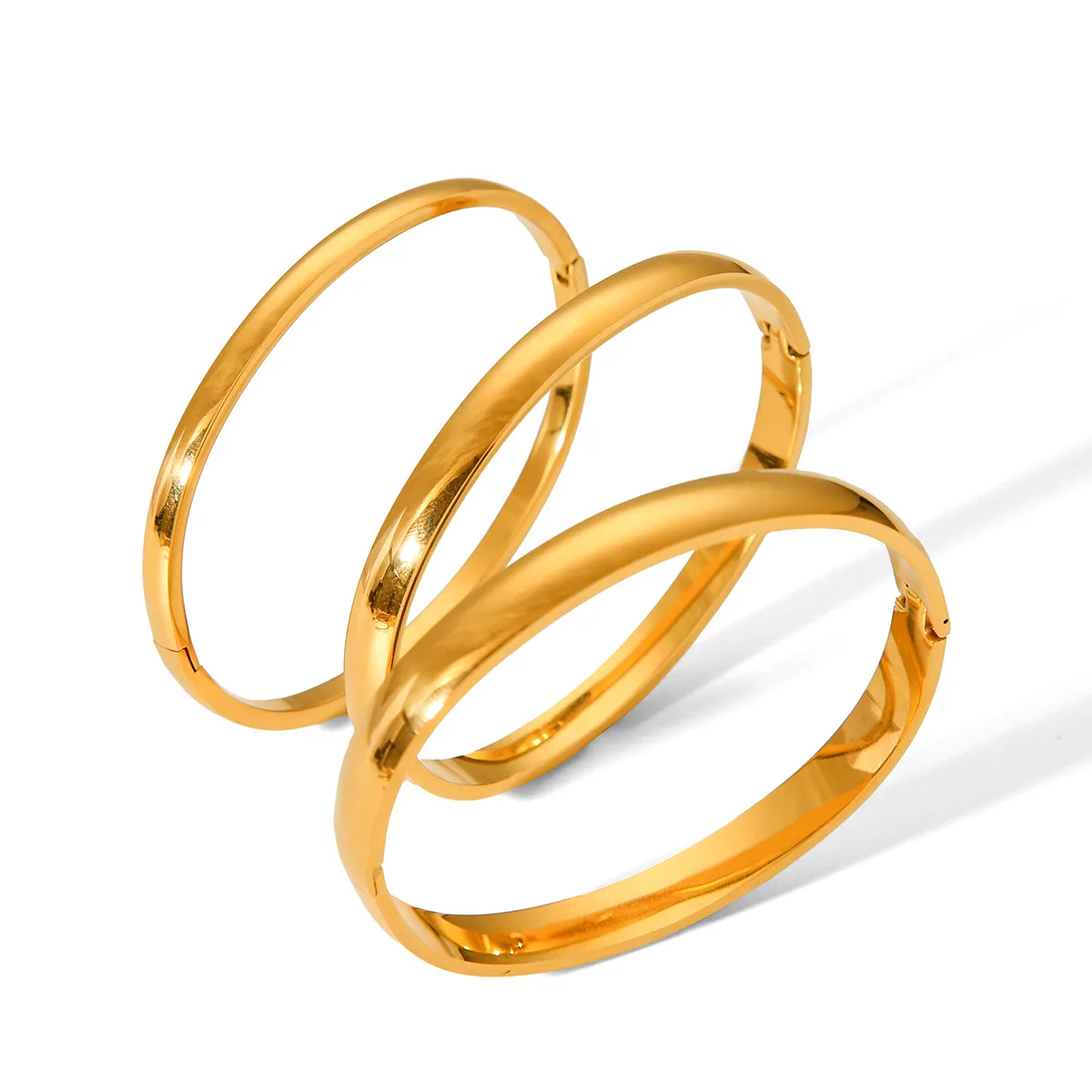 IG Style Elegant Preppy Style Geometric 304 Stainless Steel Titanium Steel 18K Gold Plated Bangle In Bulk display picture 8
