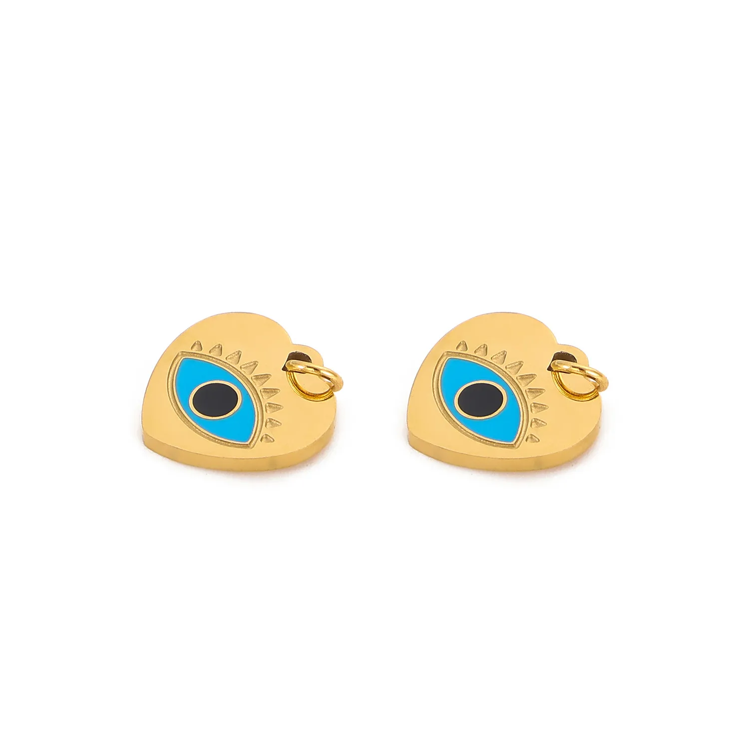 1 Piece 10*10mm 304 Stainless Steel Devil's Eye Heart Shape Polished Pendant Jewelry Accessories display picture 2