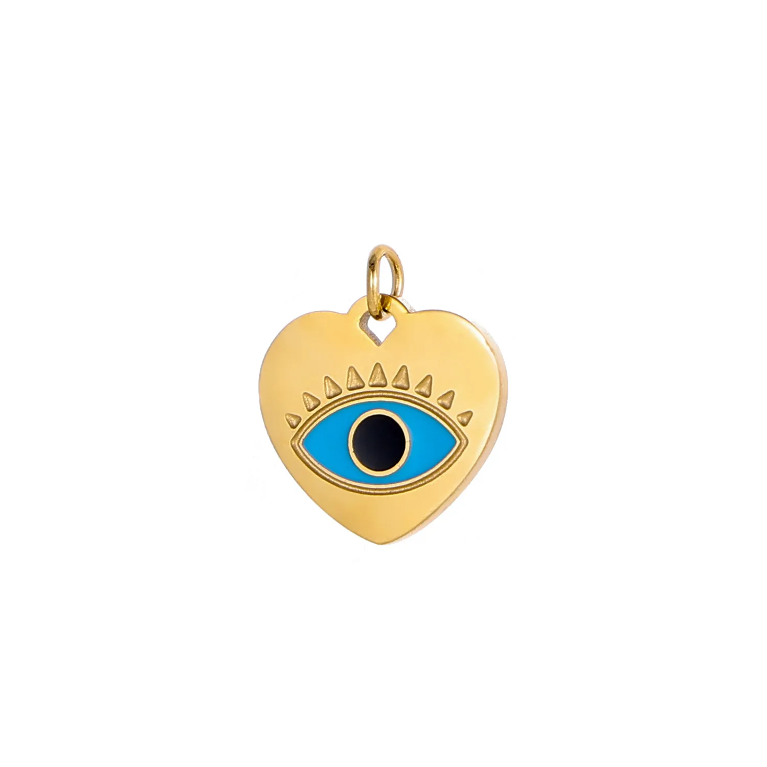 1 Piece 10*10mm 304 Stainless Steel Devil's Eye Heart Shape Polished Pendant Jewelry Accessories display picture 4