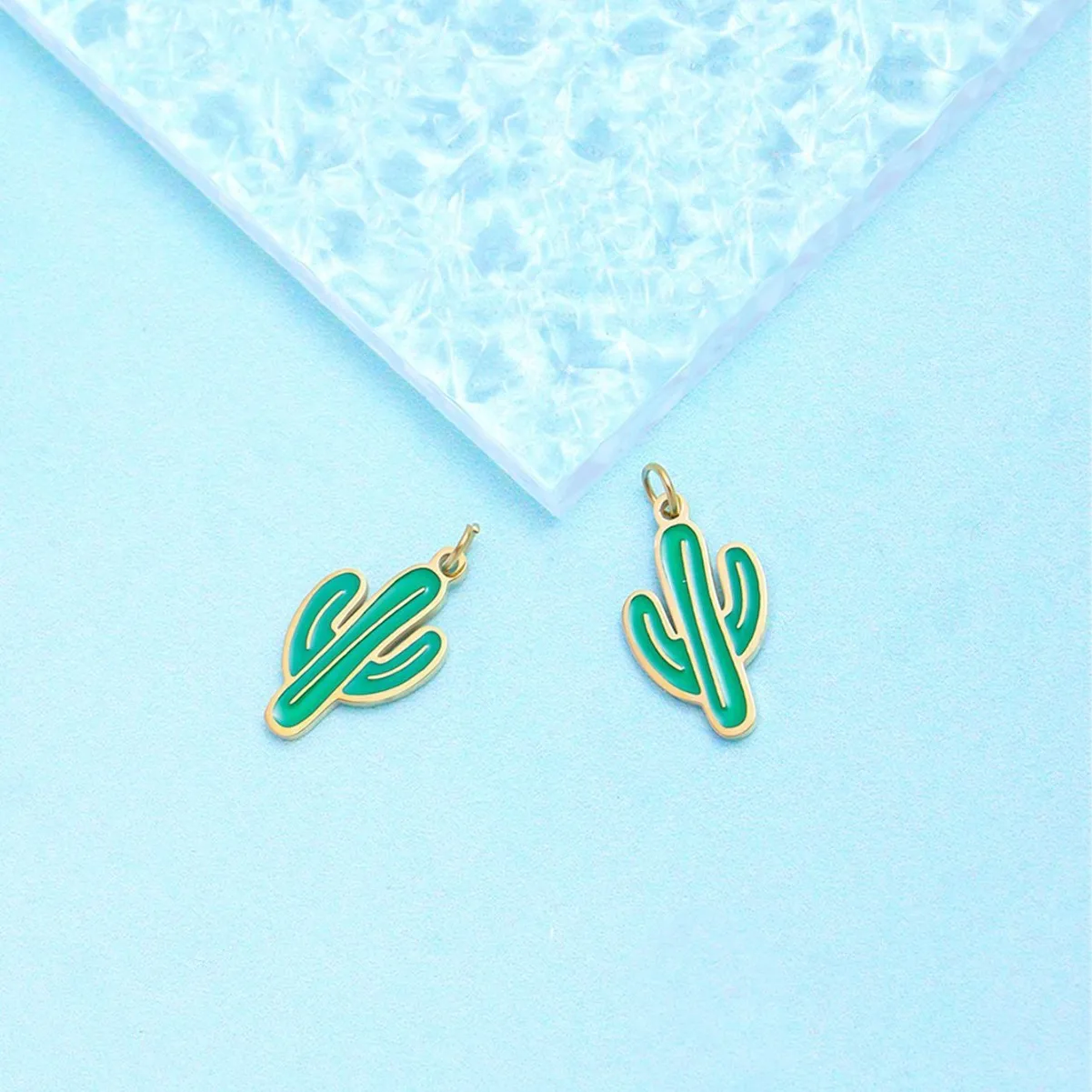 1 Piece 10*10mm 304 Stainless Steel Cactus Flower Pendant Jewelry Accessories display picture 3