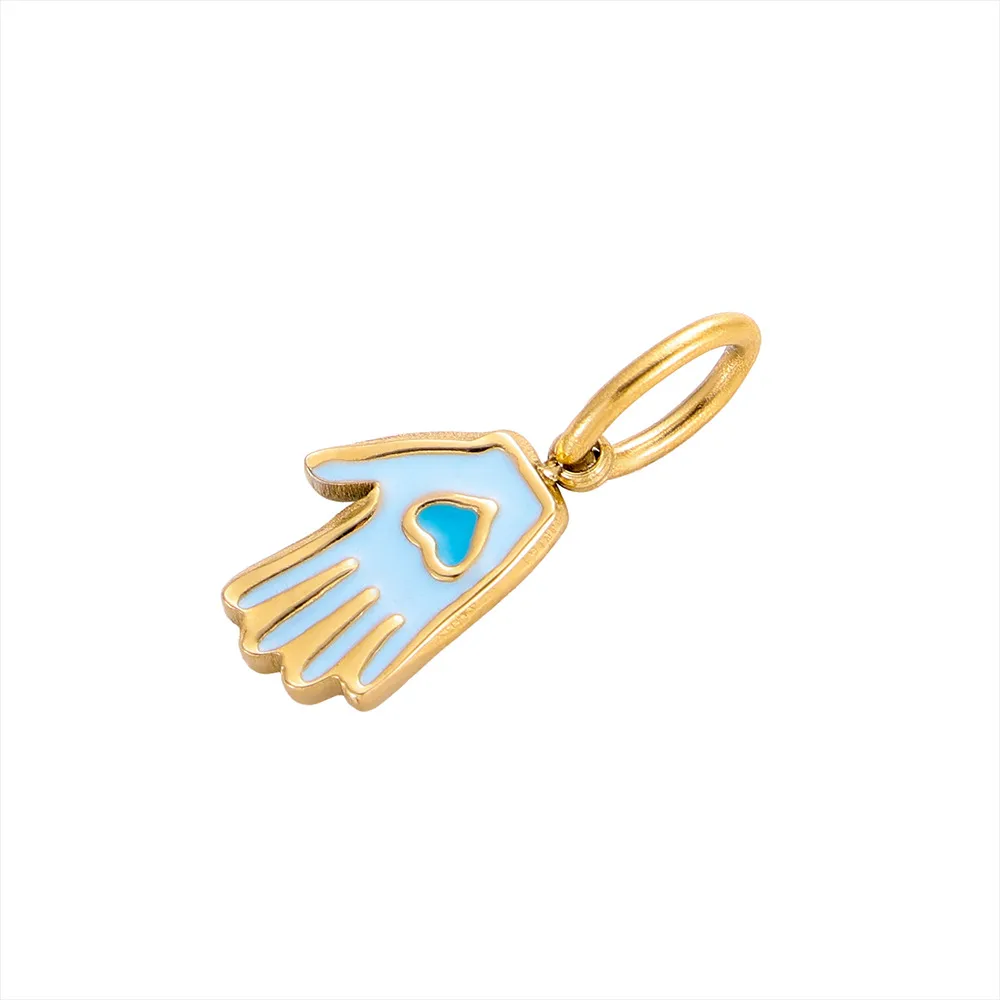 1 Piece 8*13mm 304 Stainless Steel Palm Heart Shape Pendant Jewelry Accessories display picture 2