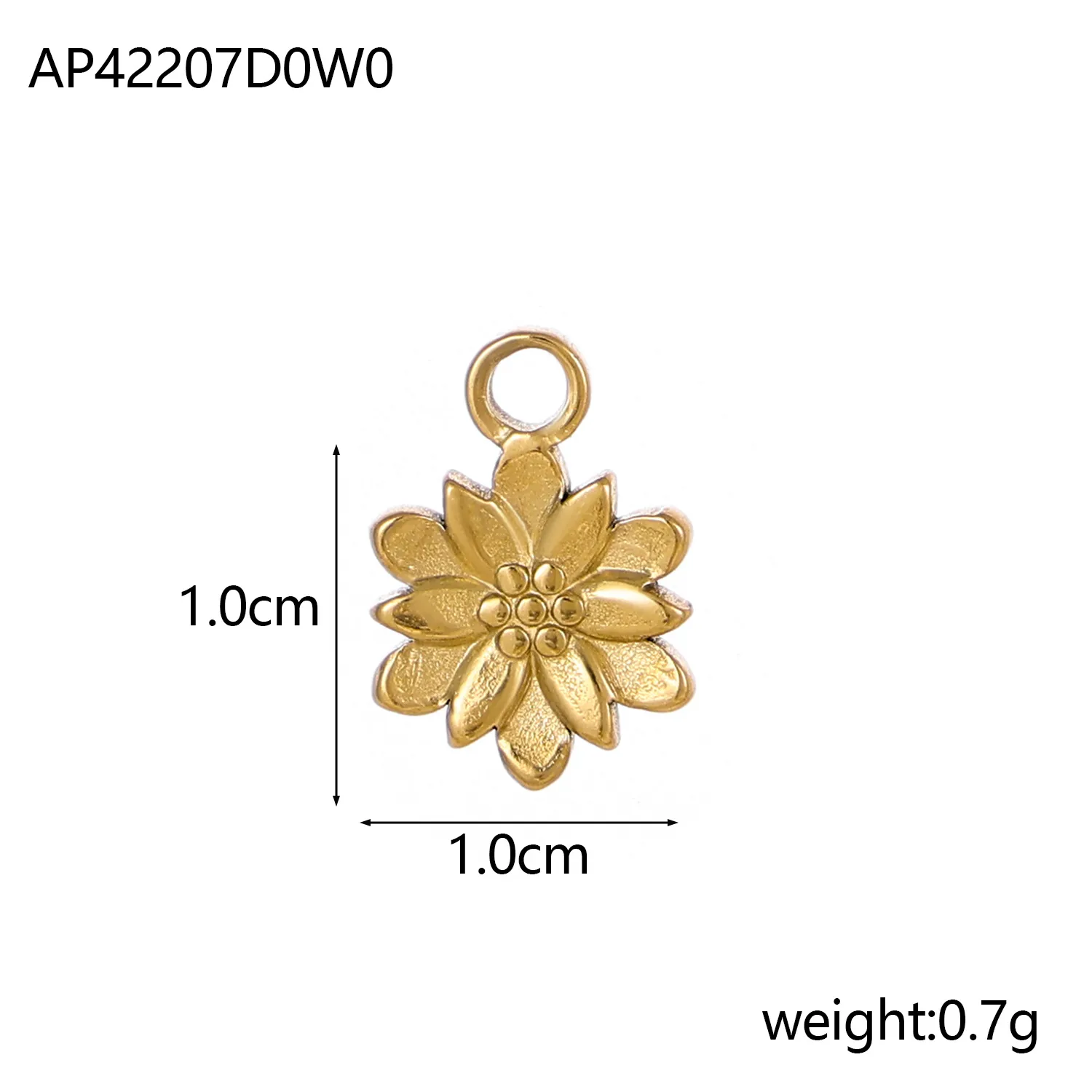 1 Piece 10*10mm 304 Stainless Steel Cactus Flower Pendant Jewelry Accessories display picture 1