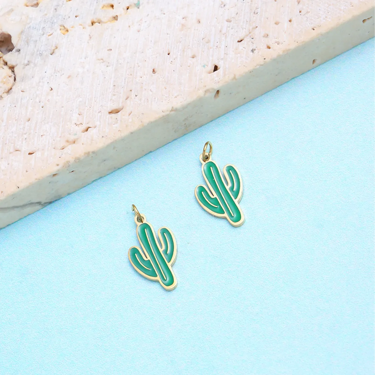 1 Piece 10*10mm 304 Stainless Steel Cactus Flower Pendant Jewelry Accessories display picture 4