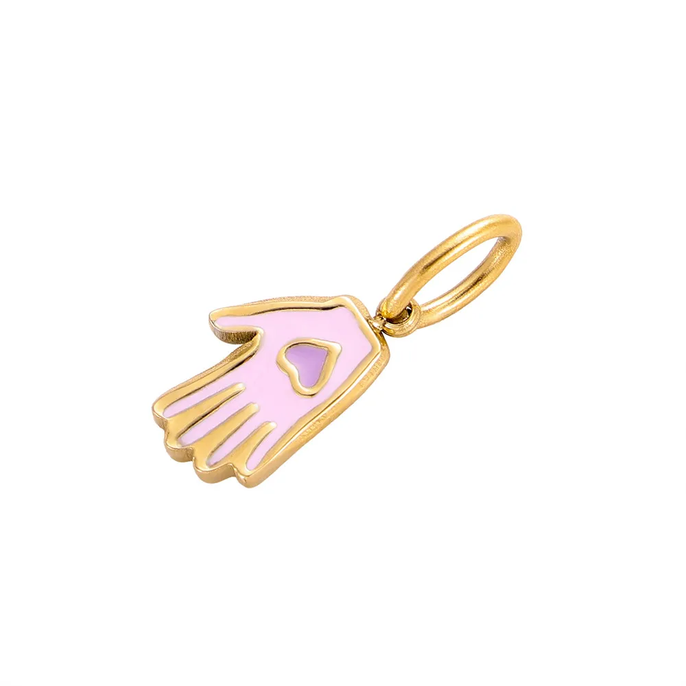 1 Piece 8*13mm 304 Stainless Steel Palm Heart Shape Pendant Jewelry Accessories display picture 10