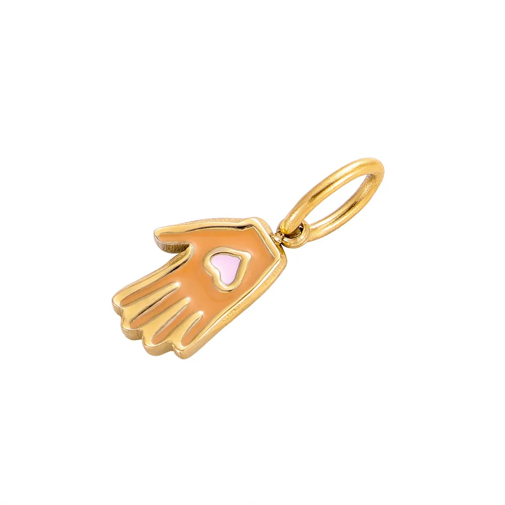 1 Piece 8*13mm 304 Stainless Steel Palm Heart Shape Pendant Jewelry Accessories display picture 18