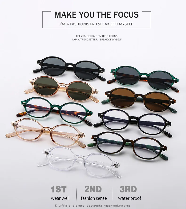 Basic Simple Style Oval Pc Oval Frame Full Frame Glasses display picture 2