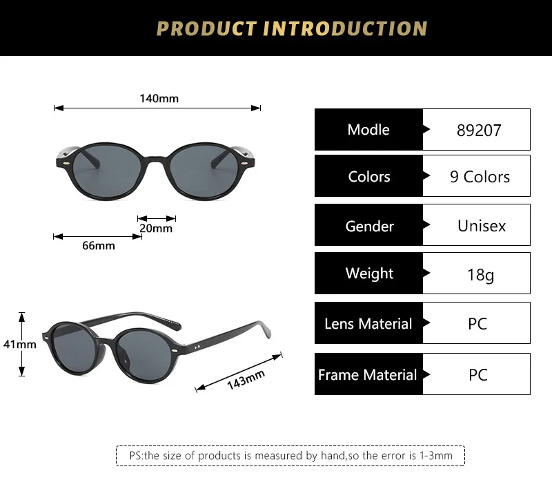 Basic Simple Style Oval Pc Oval Frame Full Frame Glasses display picture 3