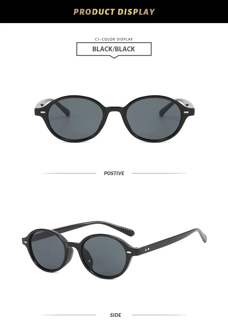 Basic Simple Style Oval Pc Oval Frame Full Frame Glasses display picture 7