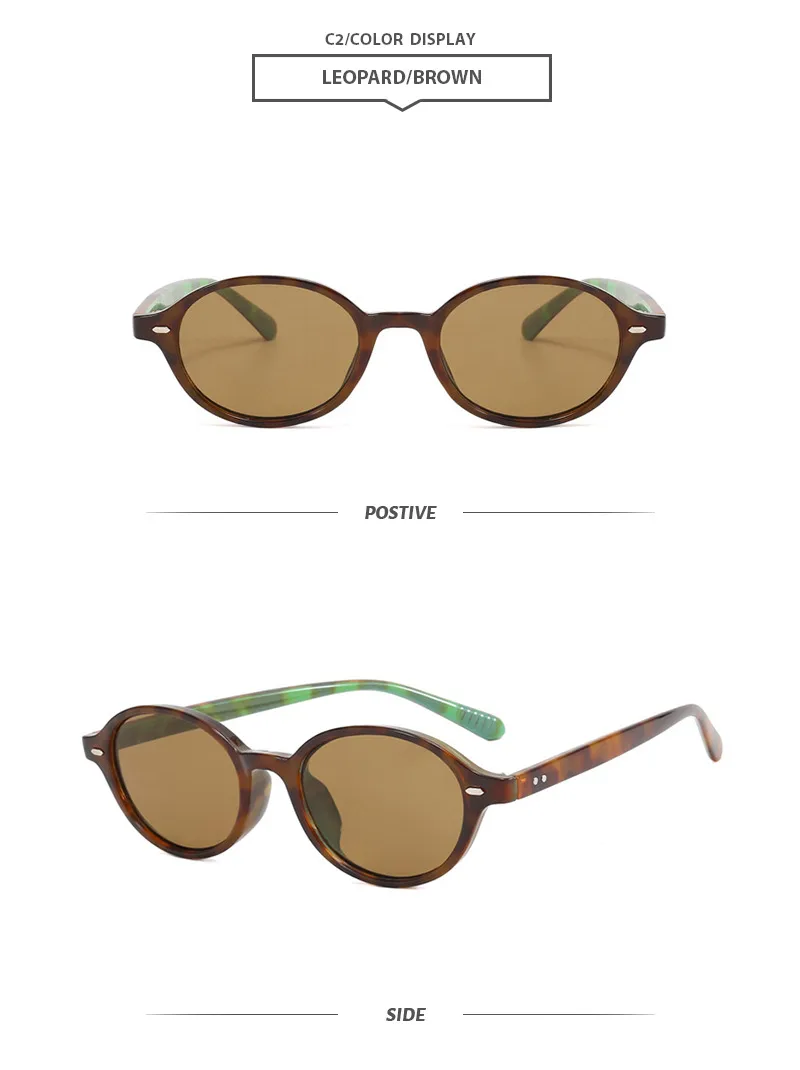 Basic Simple Style Oval Pc Oval Frame Full Frame Glasses display picture 8