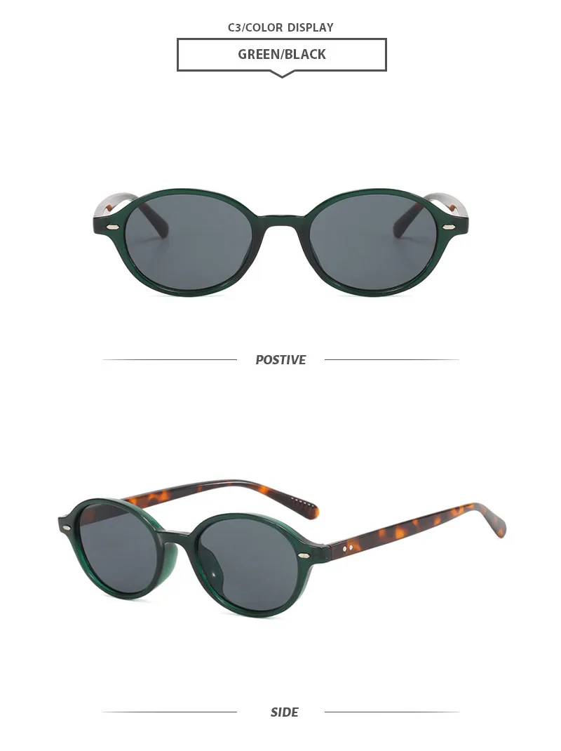 Basic Simple Style Oval Pc Oval Frame Full Frame Glasses display picture 9