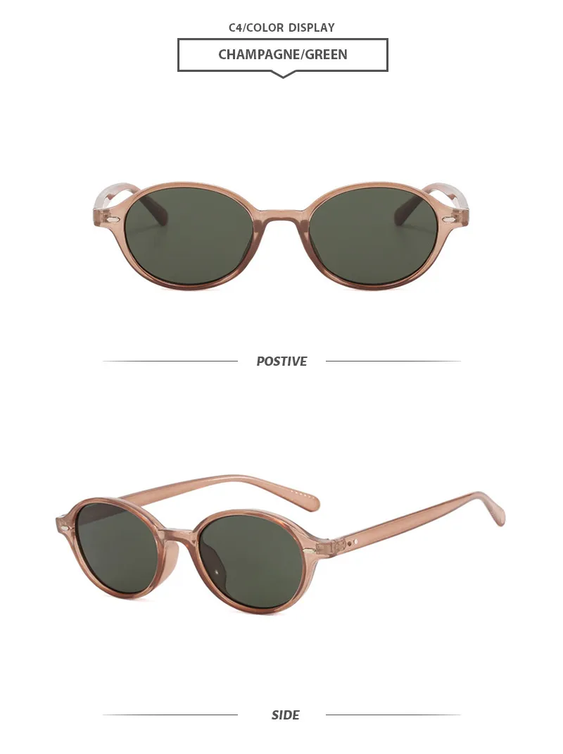 Basic Simple Style Oval Pc Oval Frame Full Frame Glasses display picture 10