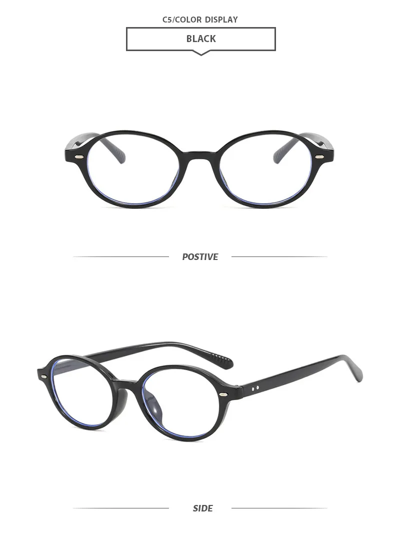Basic Simple Style Oval Pc Oval Frame Full Frame Glasses display picture 11