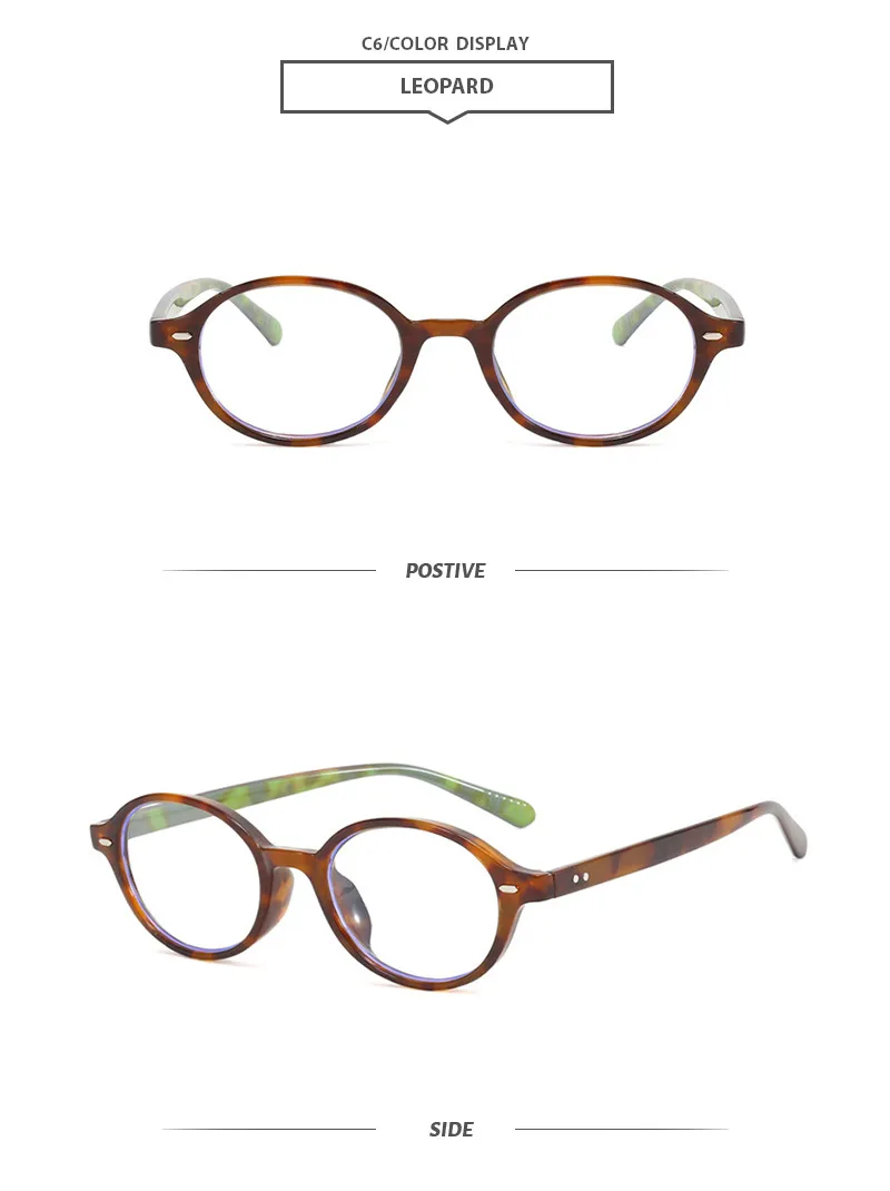 Basic Simple Style Oval Pc Oval Frame Full Frame Glasses display picture 12
